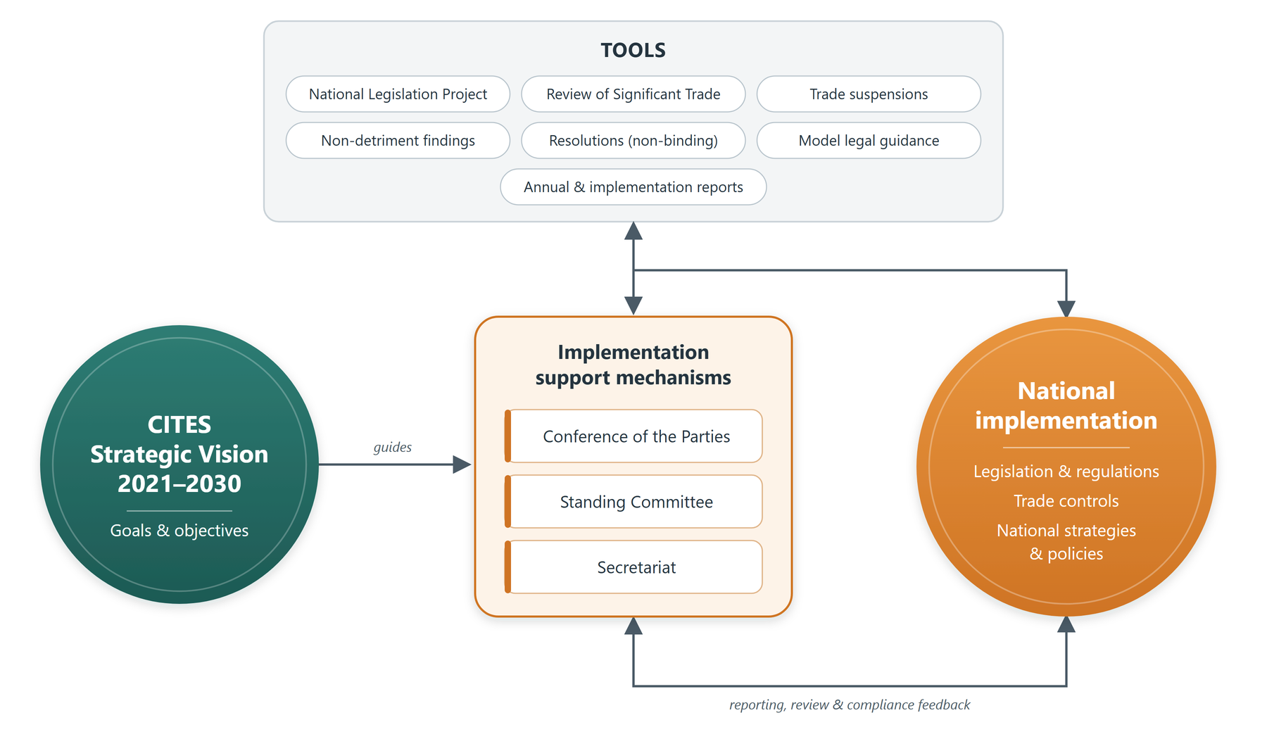 Figure 2, CITES operational structure, as drawn by the authors.